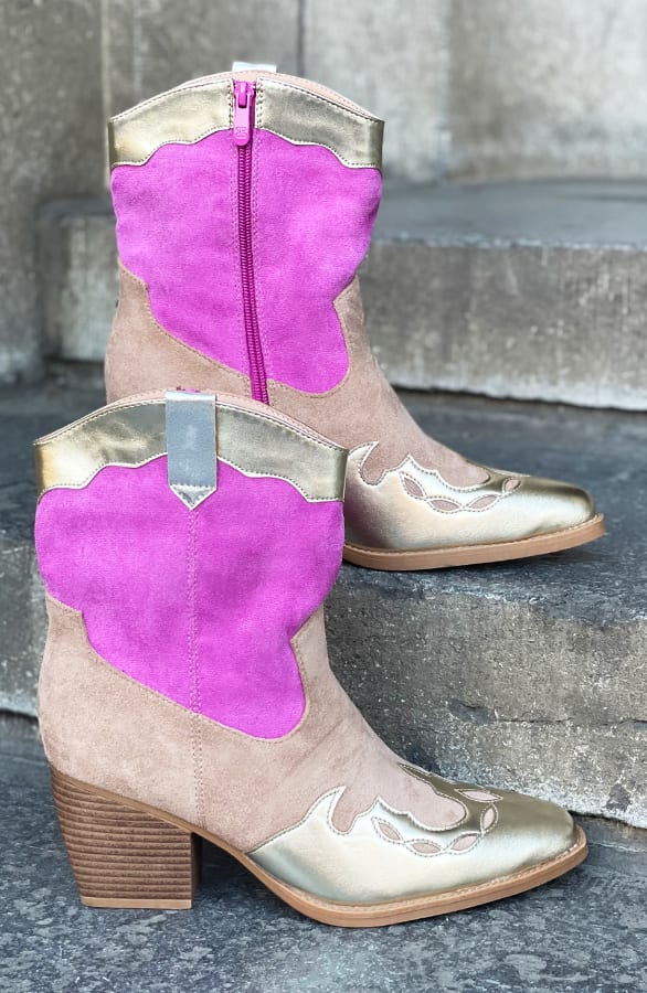 Exclusive Cowboyboots Ines Gold Magenta – shoparchief — foto 3