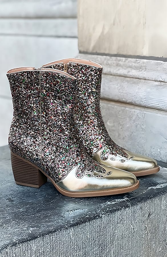 Exclusive Glitter Cowboyboots Ines Gold – shoparchief
