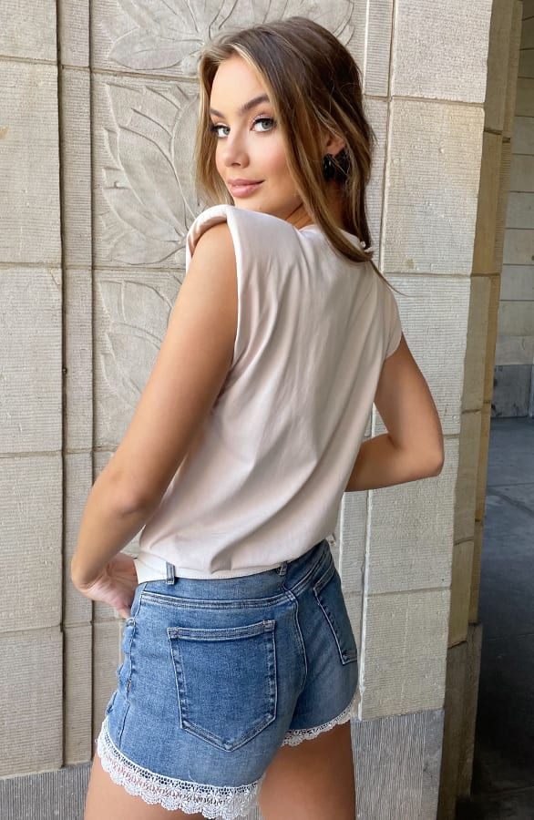Denim Detail Shorts Pip Blauw – shoparchief — foto 4