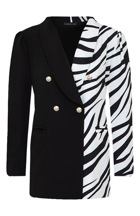 Zebraprint Schoudervulling Blazer Marle – shoparchief
