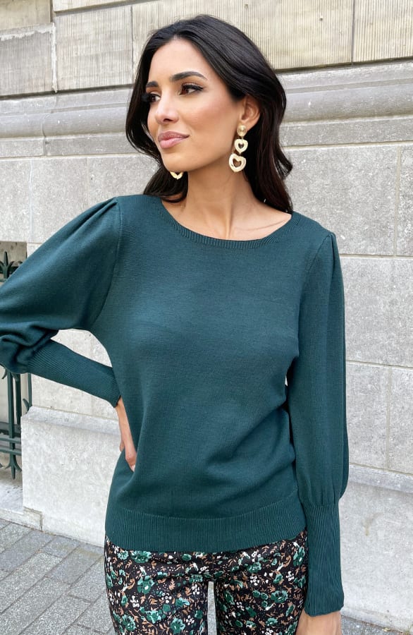Pofmouwen Trui Ariana Smaragd – shoparchief — foto 3