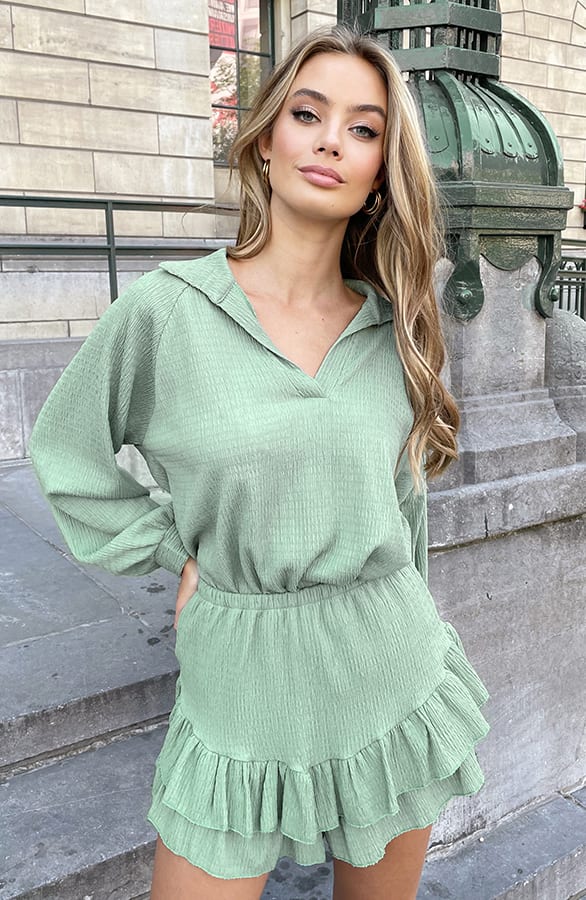 Texture Skort Olivia Mint – shoparchief