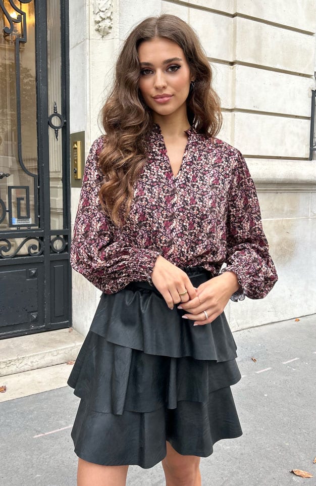 Bloemen V-Hals Blouse Evelien – shoparchief