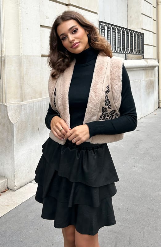 Fur Gilet Dagmar Taupe – shoparchief — foto 3