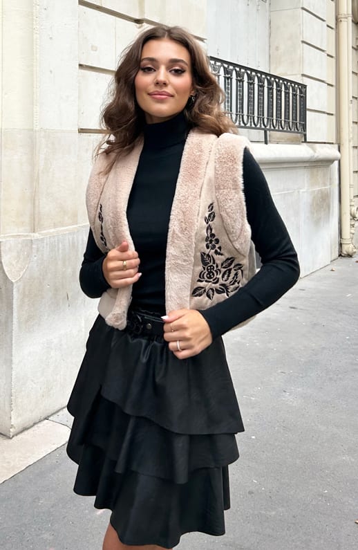 Fur Gilet Dagmar Taupe β shoparchief