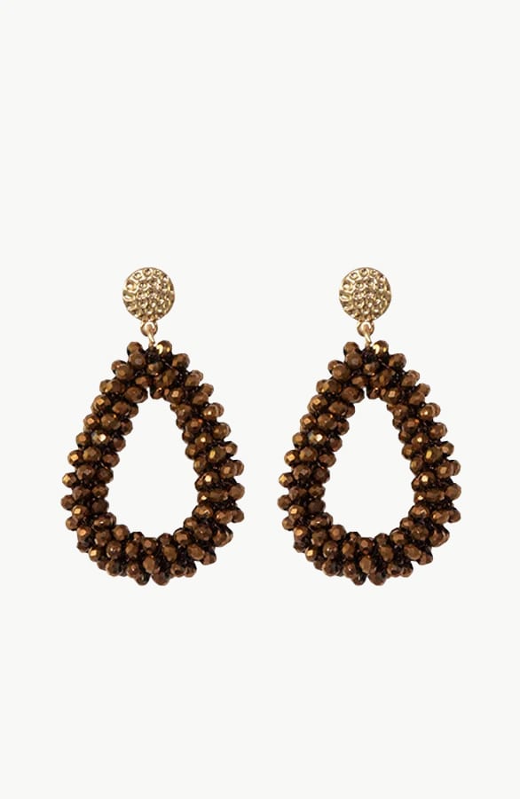 Gloria Ovalen Oorbellen Brown – shoparchief