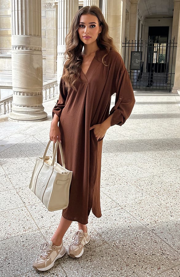 Pocket Jurk Brigitta Cognac – shoparchief — foto 2