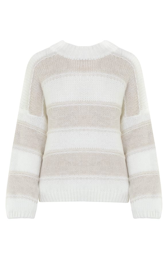 Soft Gestreepte Trui Marthe Beige – shoparchief