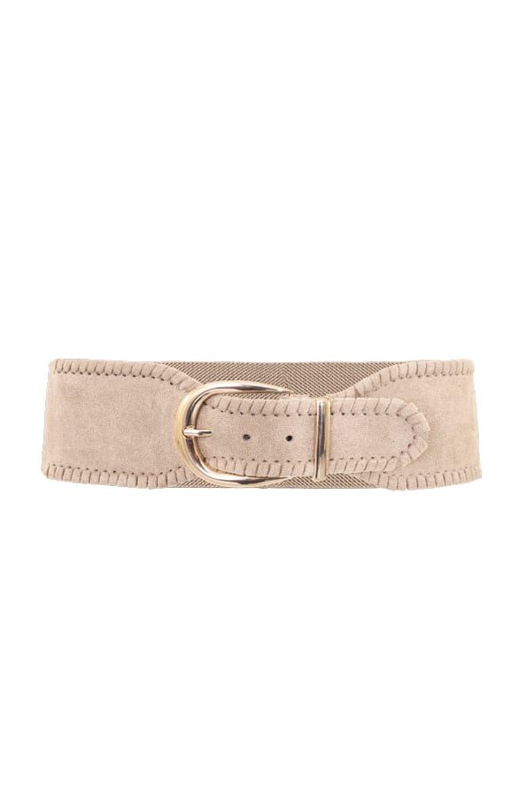 Stretchy Suede Riem Marcha Beige – shoparchief