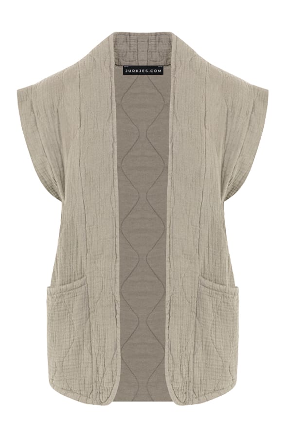Katoenen Structure Gilet Jinthe Taupe – shoparchief