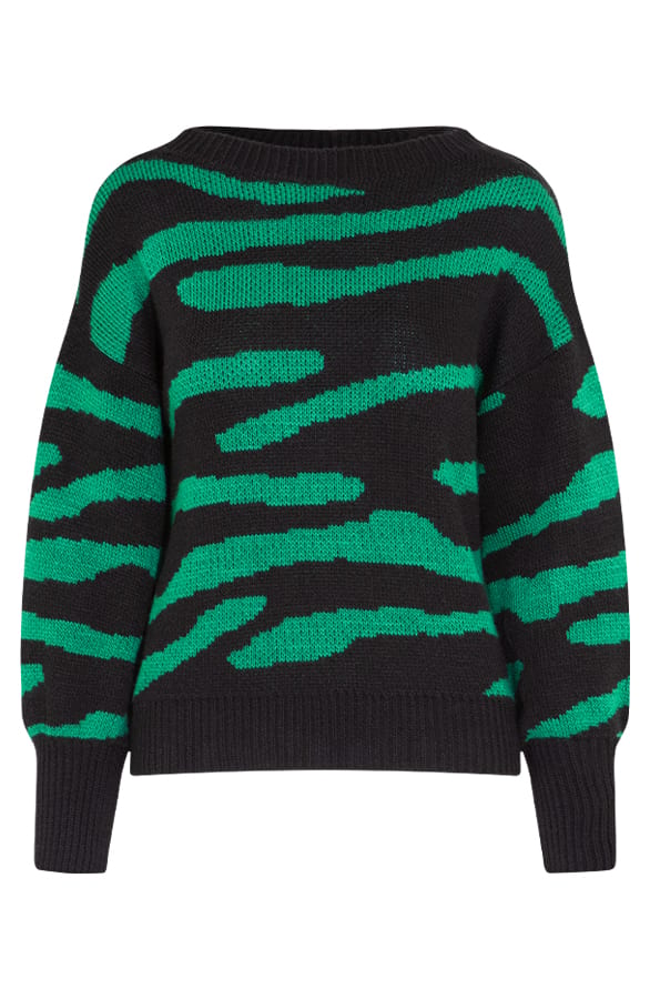 Zebra Sweater Rowin Bright Green – shoparchief