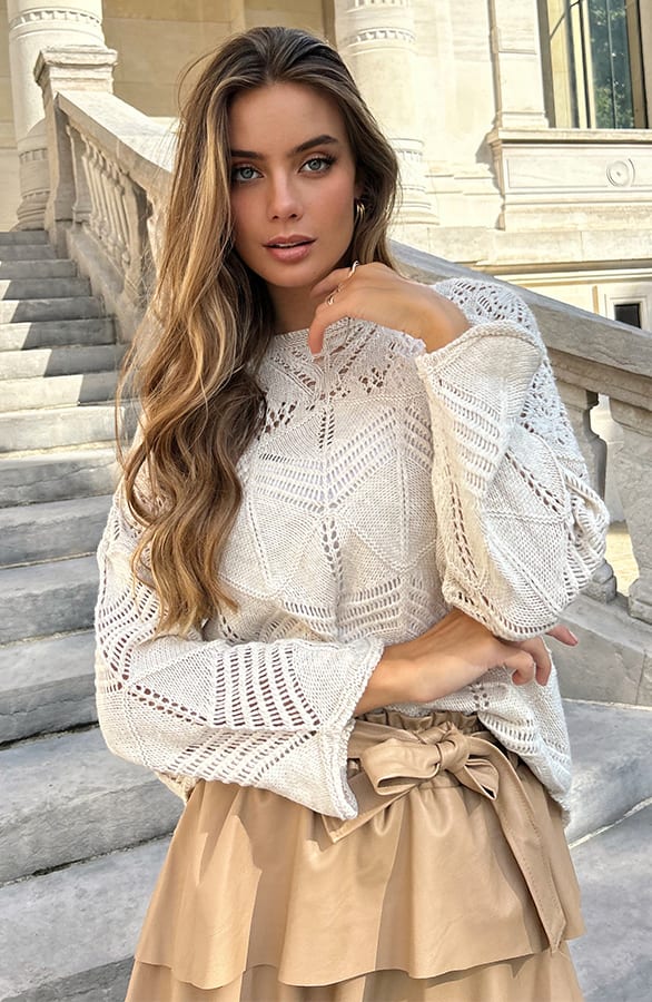 Gehaakte Trui Daantje Light Beige – shoparchief — foto 5