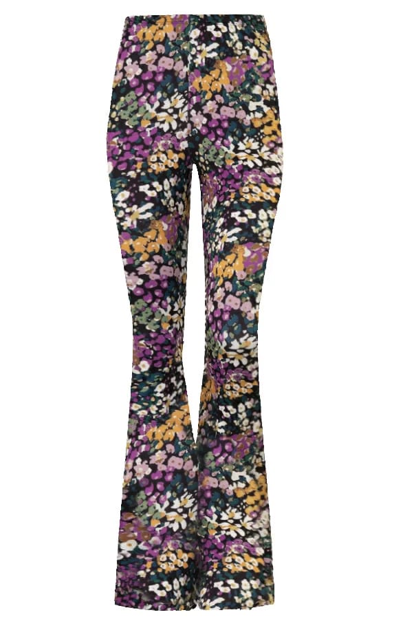 Janine Flared Broek Flower Multicolor – shoparchief