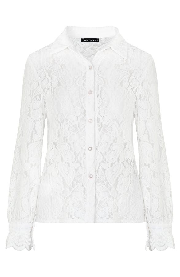 Kanten Blouse met Stretch Debora Wit – shoparchief
