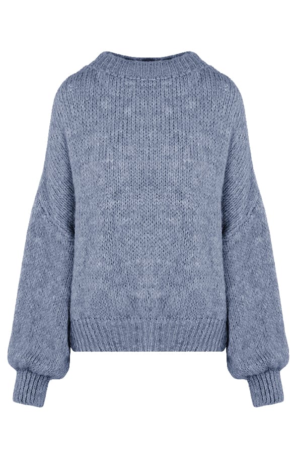Oversized Knitted Trui Carli Jeans Blue – shoparchief
