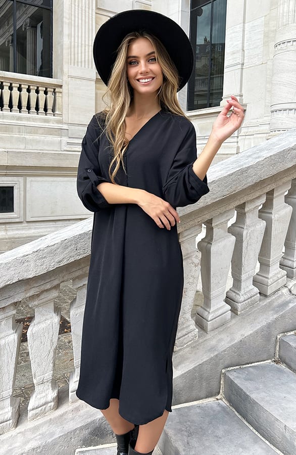 Pocket Jurk Brigitta Zwart – shoparchief — foto 5