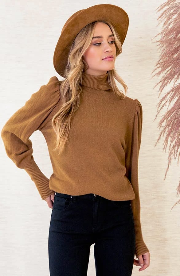 Pofmouwen Coltrui Aria Camel – shoparchief — foto 2