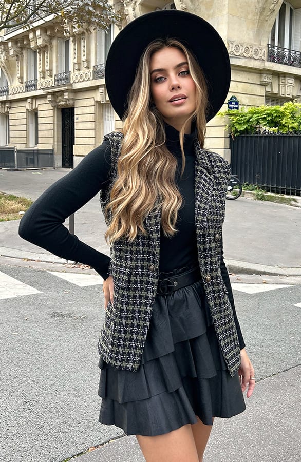 Tweed Gilet Jaylinn Groen – shoparchief — foto 6