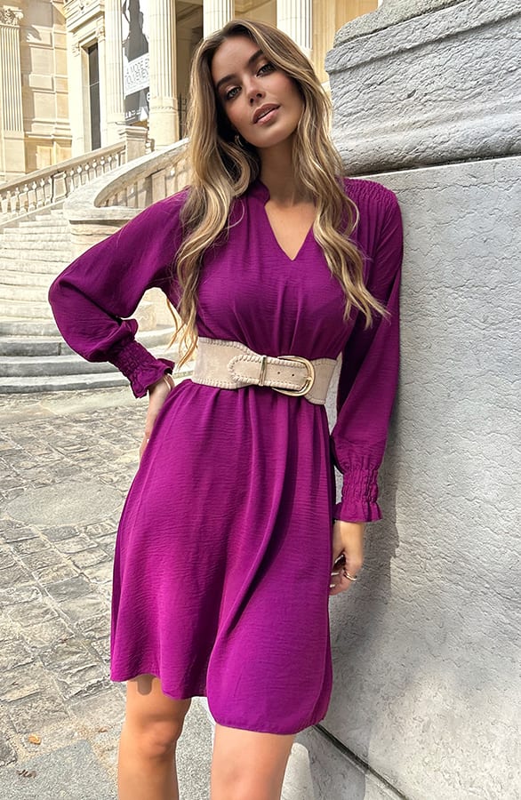 V-hals Jurk Rebecca Magenta – shoparchief — foto 2