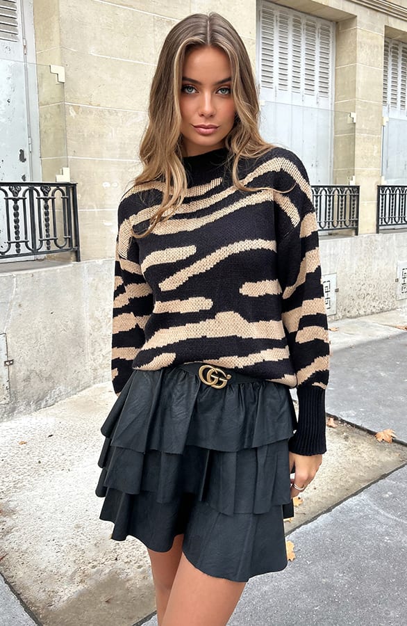 Zebra Trui Nayeli Camel – shoparchief — foto 3