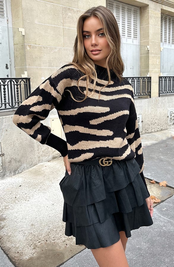 Zebra Trui Nayeli Camel – shoparchief — foto 2