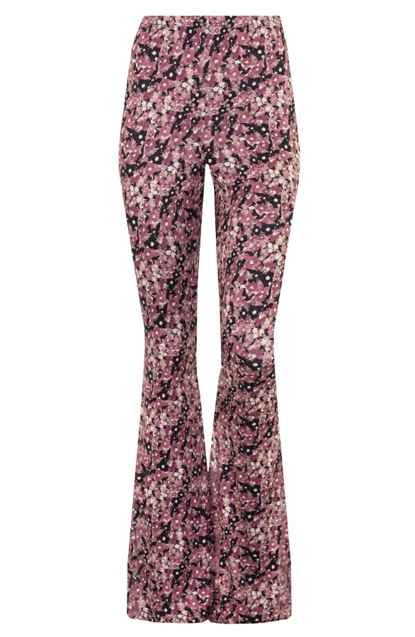 Janine Flared Broek Bloemenprint Dust Roze – shoparchief