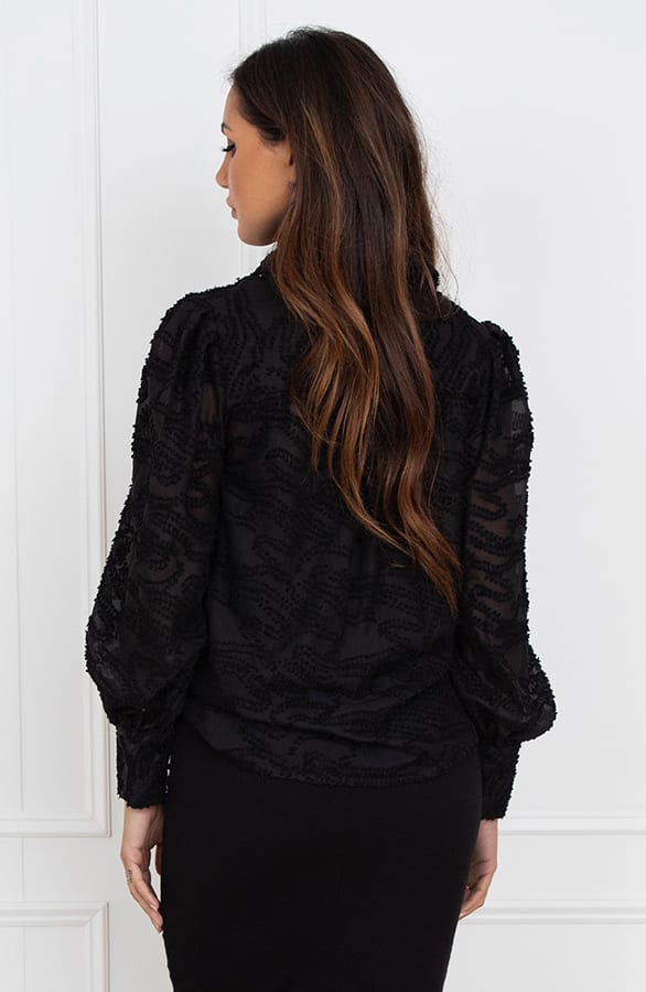 Blouse Met Details Djedi Zwart – shoparchief — foto 5