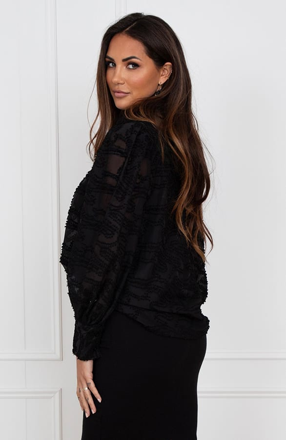 Blouse Met Details Djedi Zwart – shoparchief — foto 3