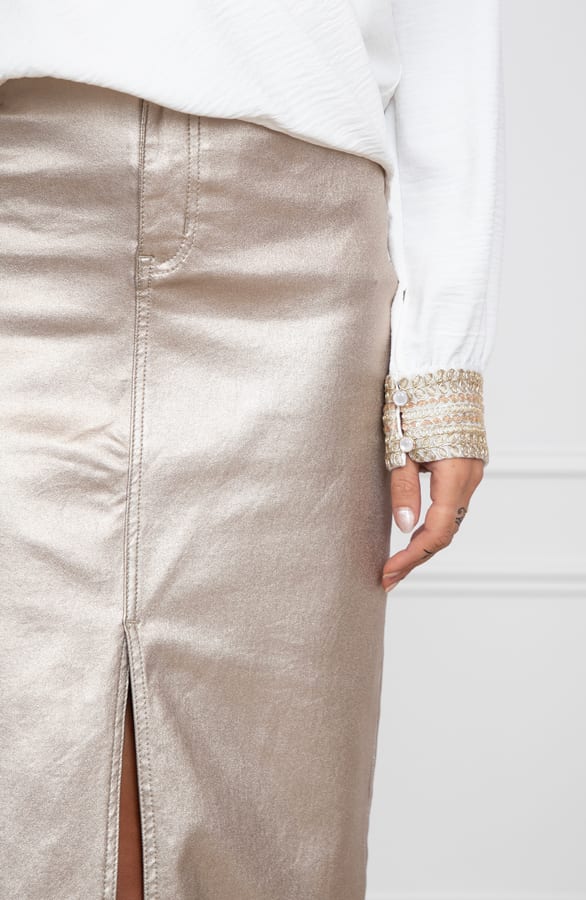 Denim Spijkerrok Yves Metallic Gold – shoparchief — foto 7