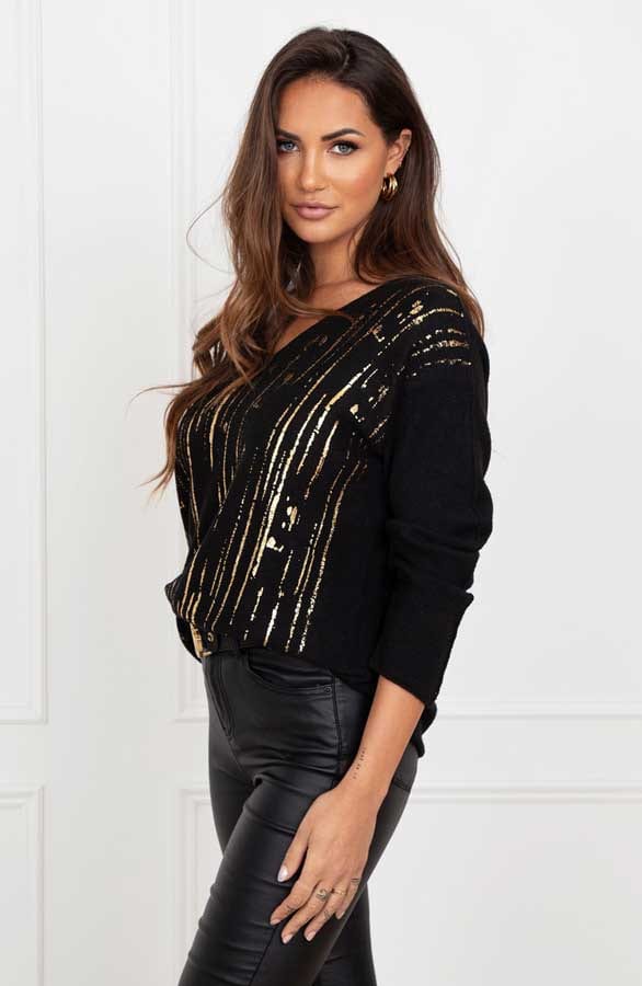Detailed Metallic Sweater Mieke Zwart – shoparchief — foto 3