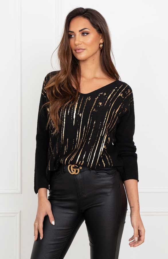 Detailed Metallic Sweater Mieke Zwart – shoparchief — foto 4