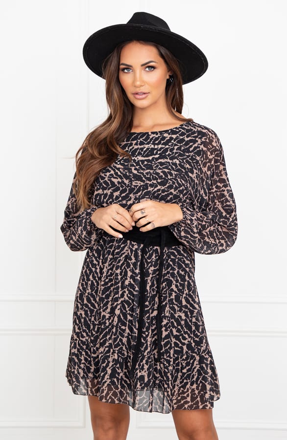 Exclusieve Print Jurk Noralie Camel – shoparchief — foto 2