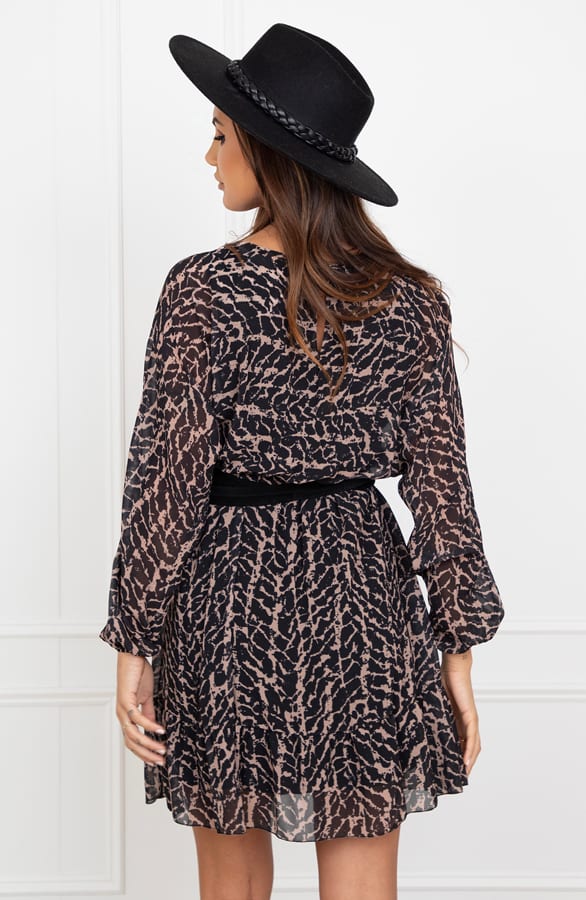 Exclusieve Print Jurk Noralie Camel – shoparchief — foto 4