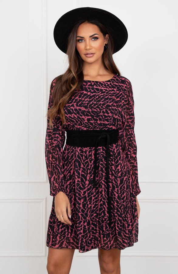 Exclusieve Print Jurk Noralie Dust Roze – shoparchief