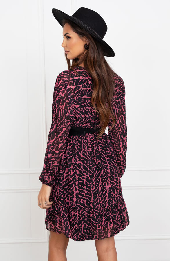 Exclusieve Print Jurk Noralie Dust Roze – shoparchief — foto 4
