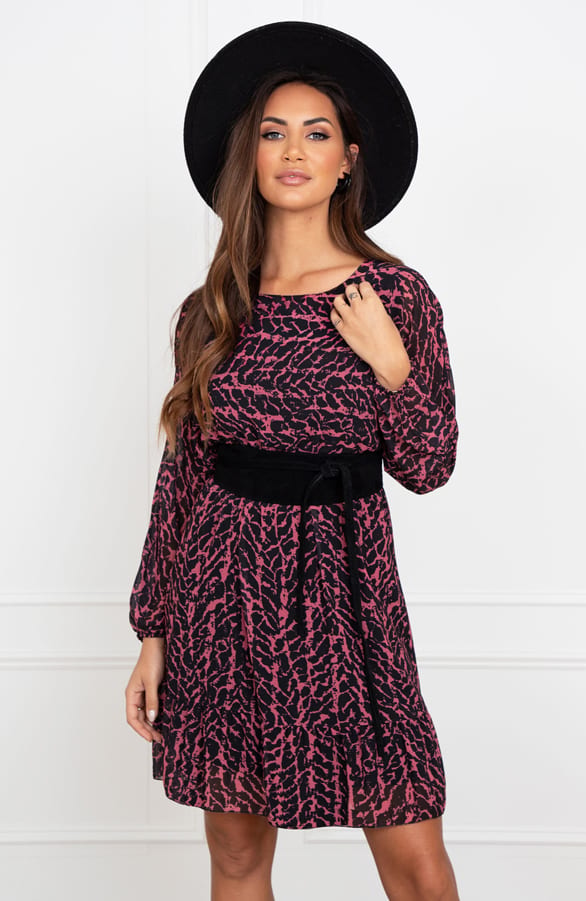 Exclusieve Print Jurk Noralie Dust Roze – shoparchief — foto 2