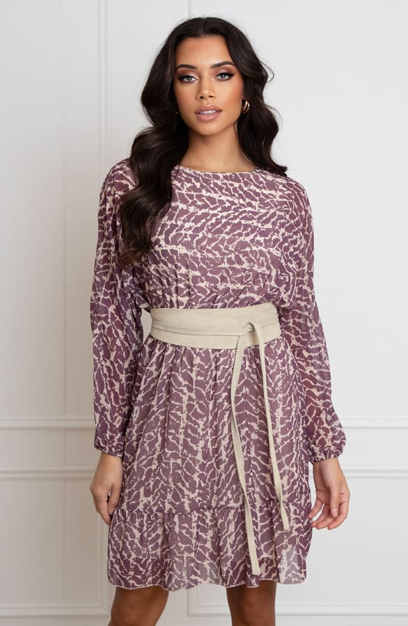 Exclusieve Print Jurk Noralie Mauve – shoparchief