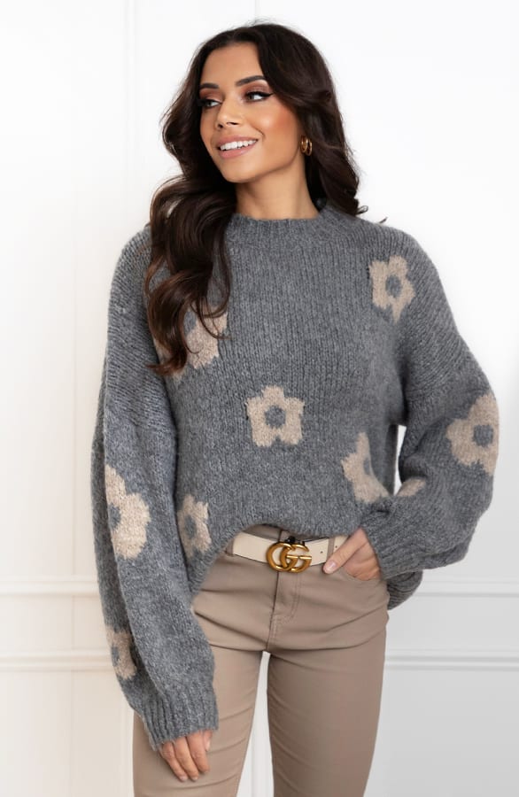 Flower Sweater Soft Gina Grijs – shoparchief — foto 3