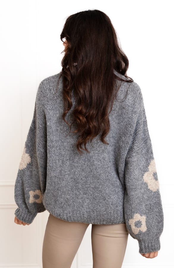 Flower Sweater Soft Gina Grijs – shoparchief — foto 4