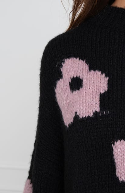 Flower Sweater Soft Gina Zwart – shoparchief — foto 6
