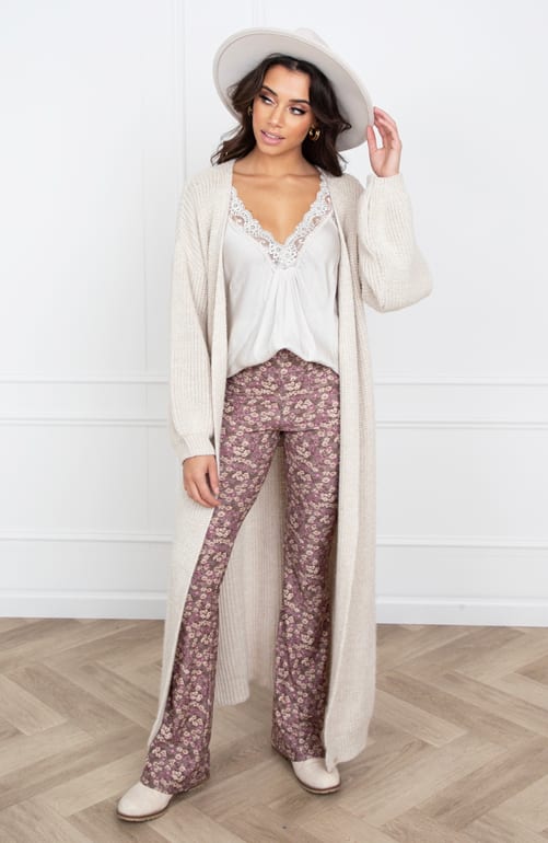 Gebreid Vest Lang Mila Beige – shoparchief — foto 5