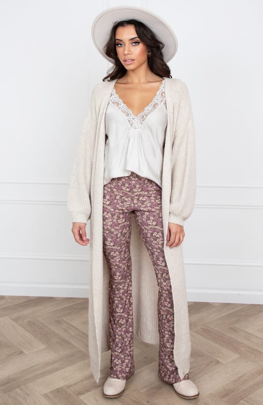 Gebreid Vest Lang Mila Beige – shoparchief — foto 3