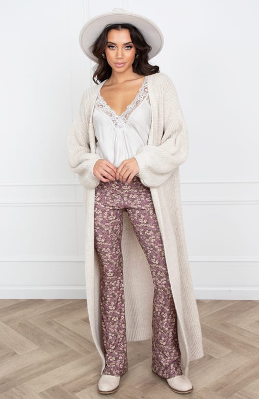 Gebreid Vest Lang Mila Beige – shoparchief — foto 4