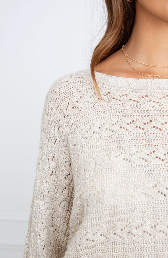 Gehaakte Lurex Top Nicky Beige – shoparchief — foto 5