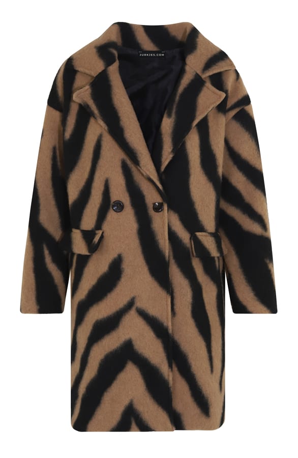Geweven Coat Zebra Aliana Camel – shoparchief