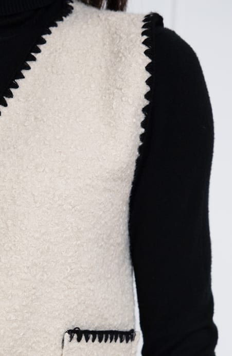Gilet Met Stiksels Cindy Beige – shoparchief — foto 6