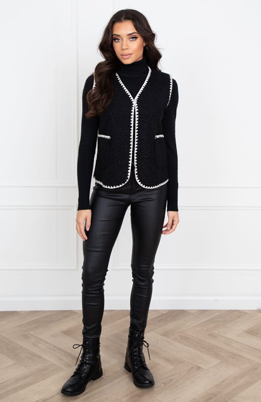 Gilet Met Stiksels Cindy Zwart – shoparchief — foto 4