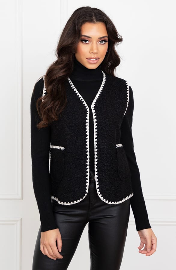 Gilet Met Stiksels Cindy Zwart – shoparchief