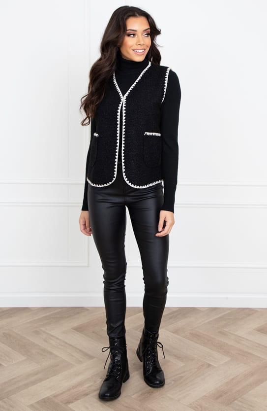 Gilet Met Stiksels Cindy Zwart – shoparchief — foto 5