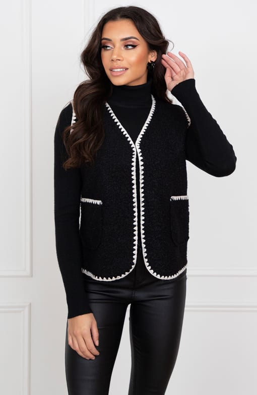Gilet Met Stiksels Cindy Zwart – shoparchief — foto 2